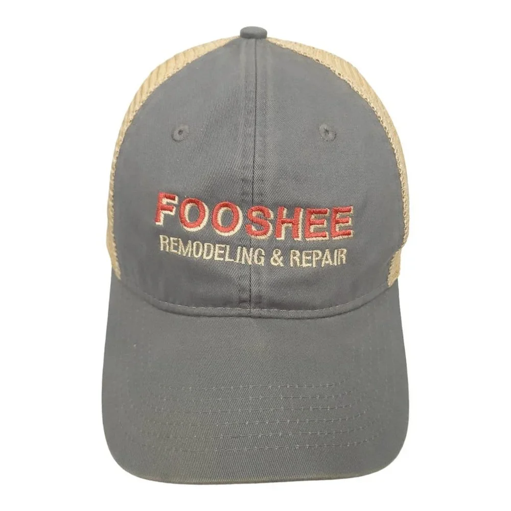 Fooshee Remodeling Repair Mesh Snapback Cap Trucker Baseball Hat Outdoor Gray - Picture 1 of 12